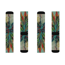 Load image into Gallery viewer, Sublimation Socks - AI Generated Art Hemp Flower Contemporary Design