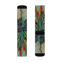 Load image into Gallery viewer, Sublimation Socks - AI Generated Art Hemp Flower Contemporary Design