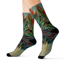 Load image into Gallery viewer, Sublimation Socks - AI Generated Art Hemp Flower Contemporary Design
