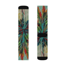 Load image into Gallery viewer, Sublimation Socks - AI Generated Art Hemp Flower Contemporary Design
